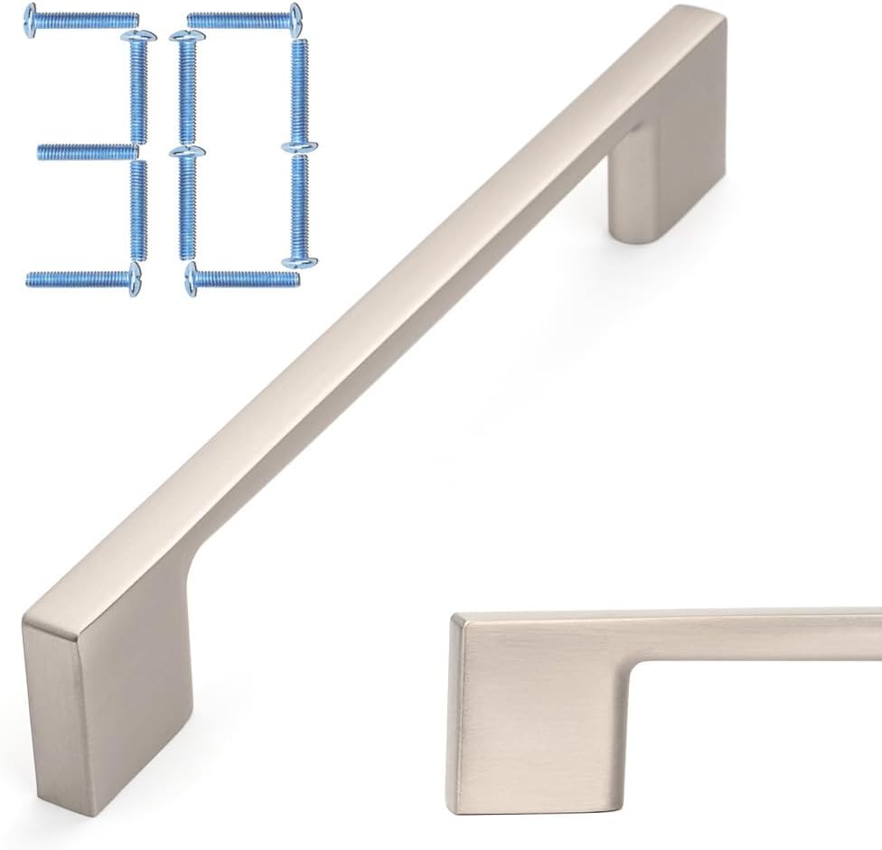 Brushed Nickel Kitchen Cabinet Pulls - 30 Pack of 5 Inch Handles
