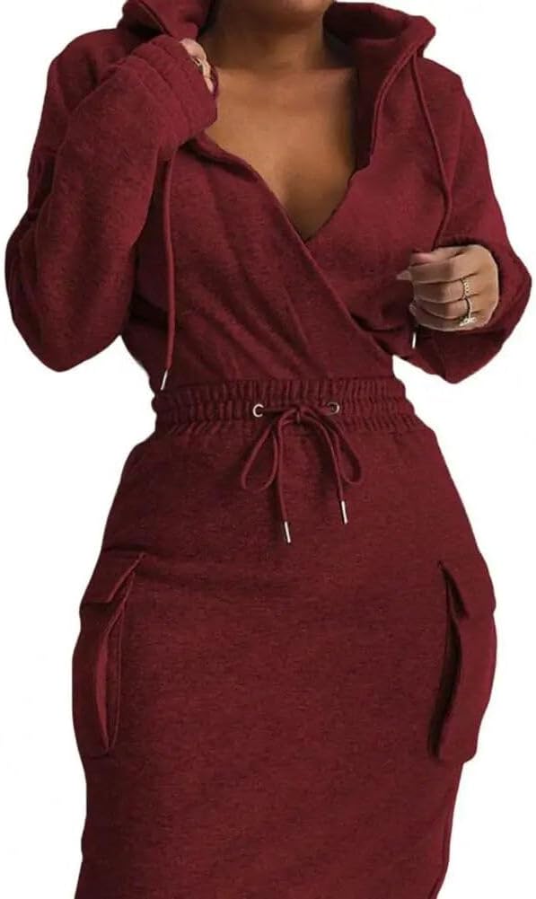 BIRW Hoodie Dress for Women - Stylish Casual Long Sleeve Dress
