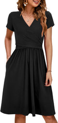 OUGES Women's 2025 V Neck Midi Maternity Nursing Dress (Style HT85)