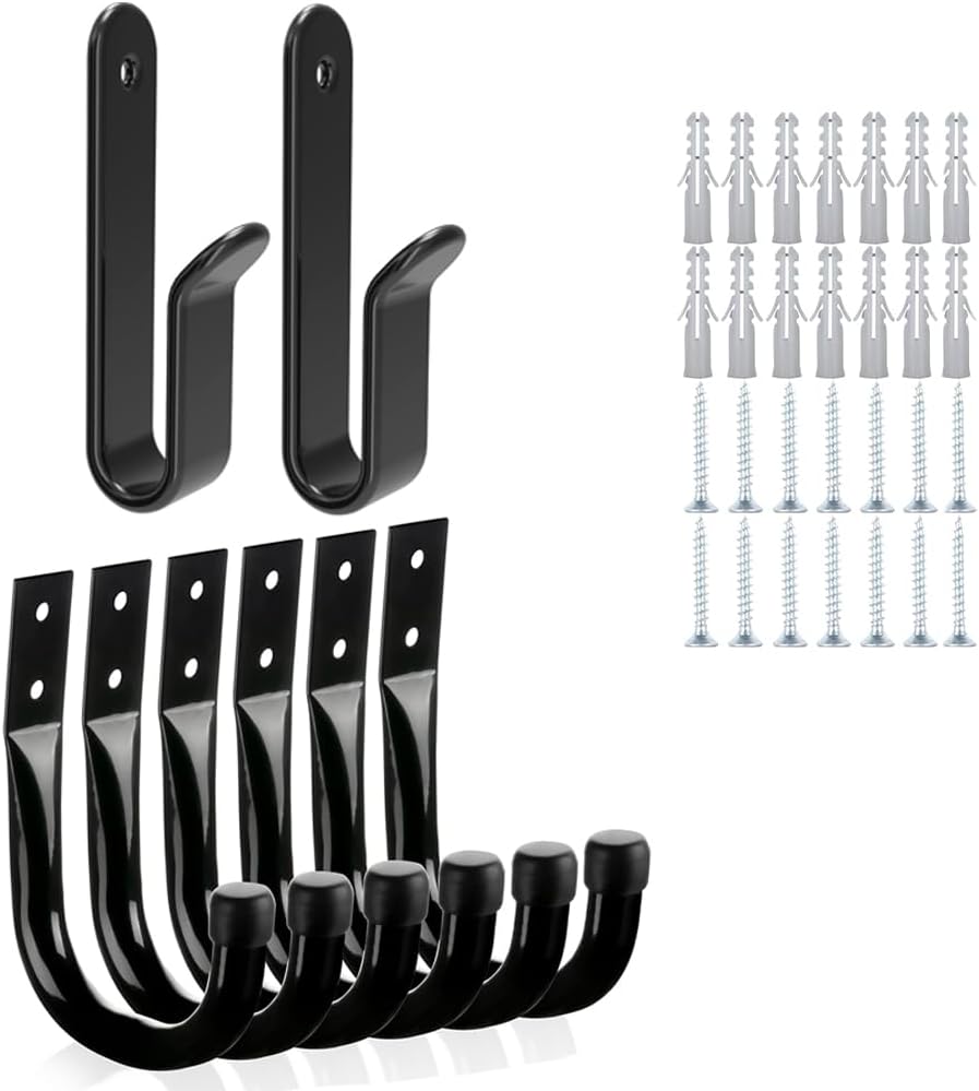 Space-Saving Heavy Duty Garage Hooks Set