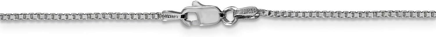 14k White Gold Classic Box Chain Necklace Bracelet or Anklet