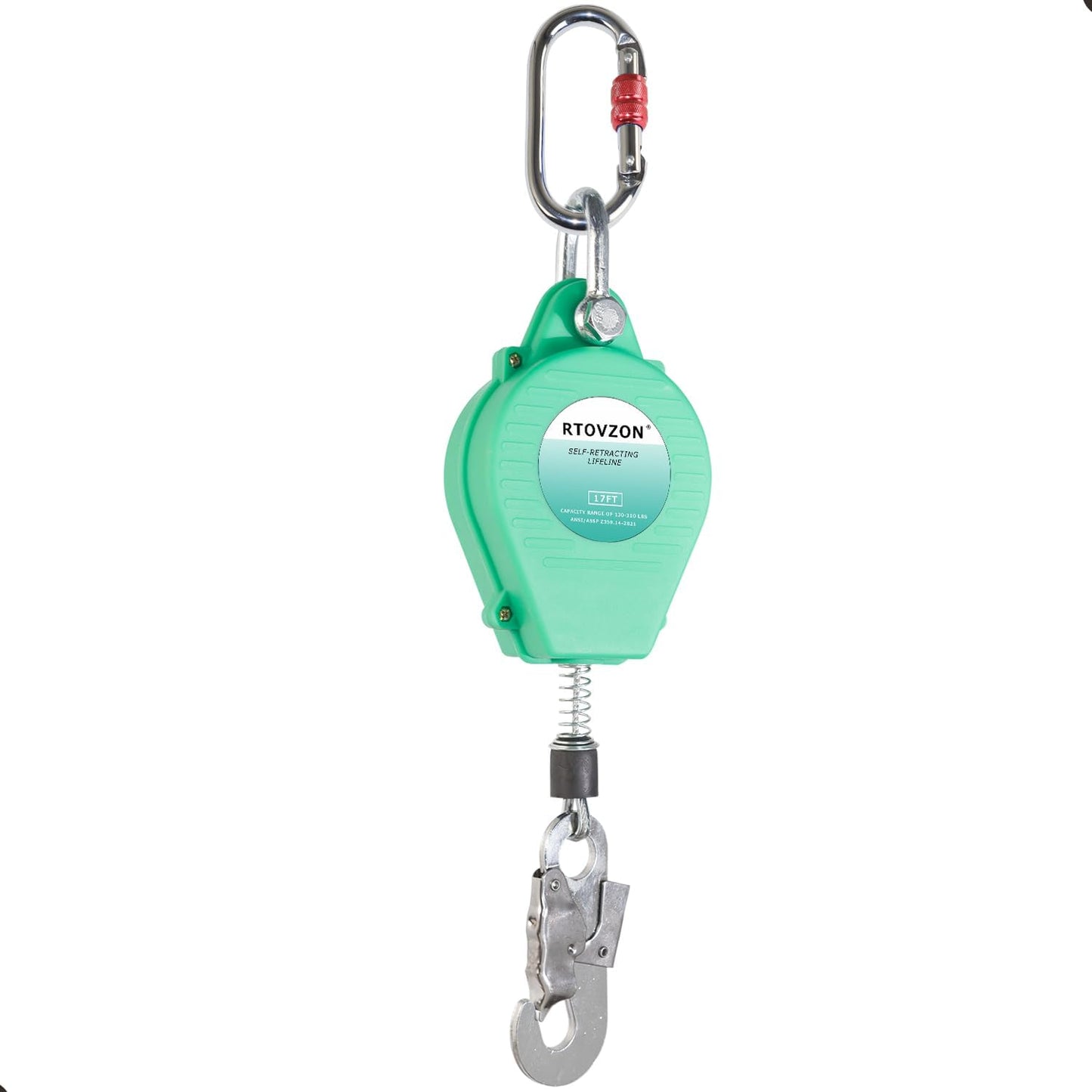 17FT Self Retracting Lifeline for Fall Protection and Safety