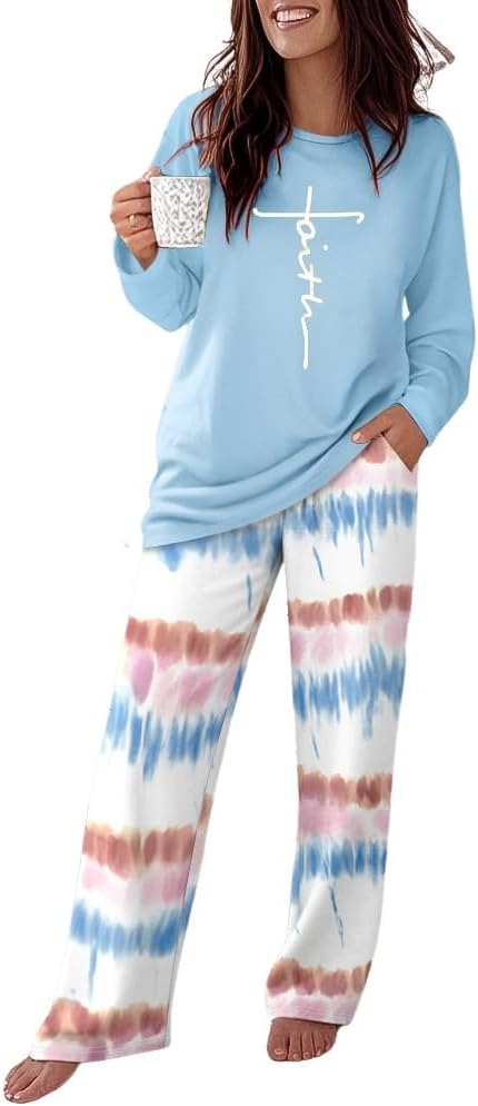 Chic 2-Piece Pajama Set for Women with Loose Pants and Pockets