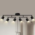 6 Light Track Lighting Fixtures Ceiling Matte Black - Rotatable LED