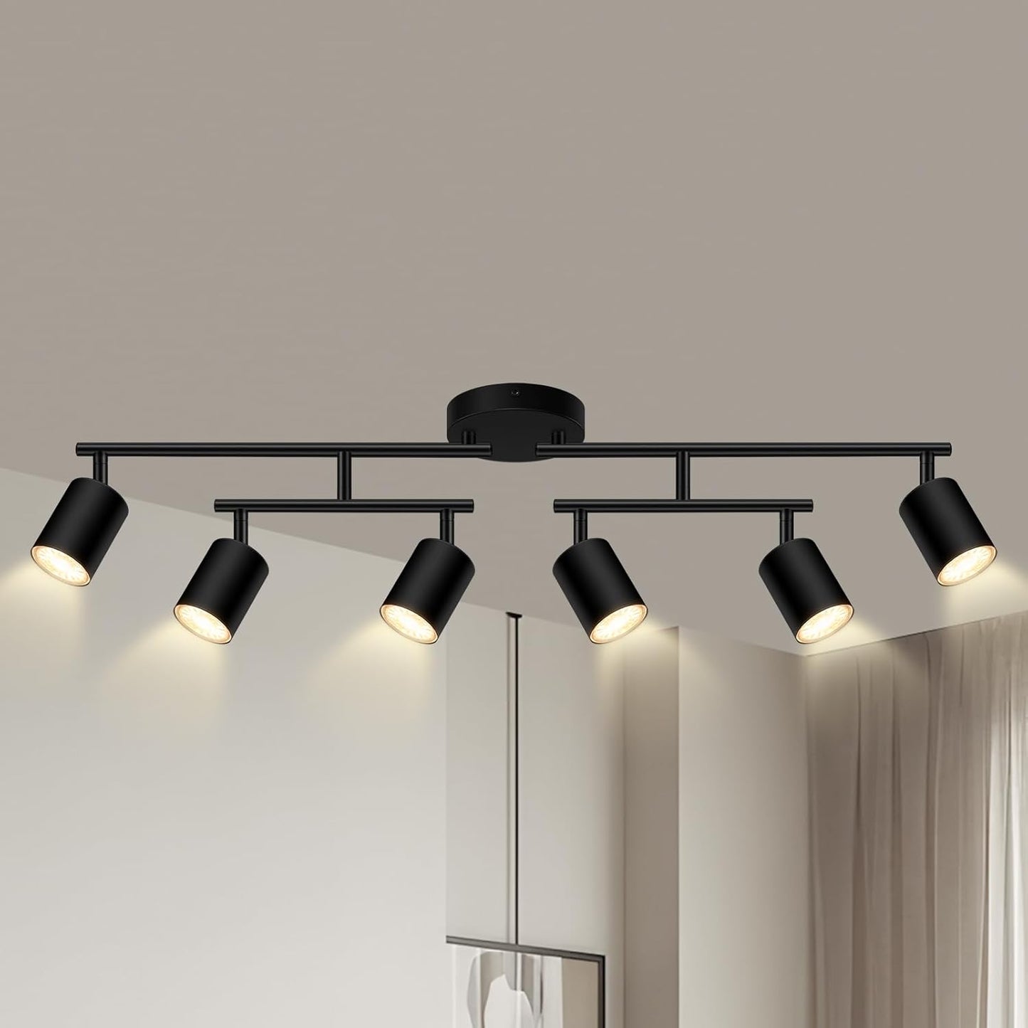 6 Light Track Lighting Fixtures for Modern Kitchen and Hallway