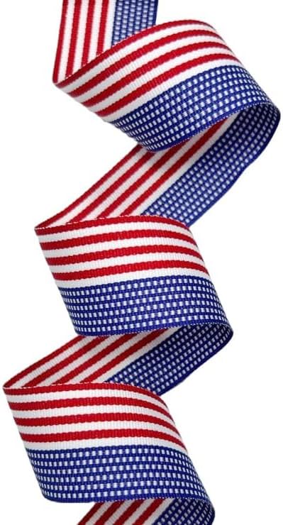 USA Made 7/8 in American Flag Striped Grosgrain Ribbon - 100 Yards