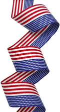 USA Made 1-3/8ft American Flag Striped Grosgrain Ribbon - Durable