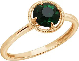 10k Gold Imported Crystal March Birthstone Ring for Elegance