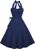 Hanpceirs Casual Sundress for Women Halter Retro Vintage Cocktail