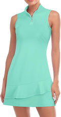 Women's Tennis Dress with Ruffle Hem and Convenient Pockets