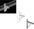 Kable Kontrol Cantilever Wall Bracket 12 in Width - Sturdy Cable Tray