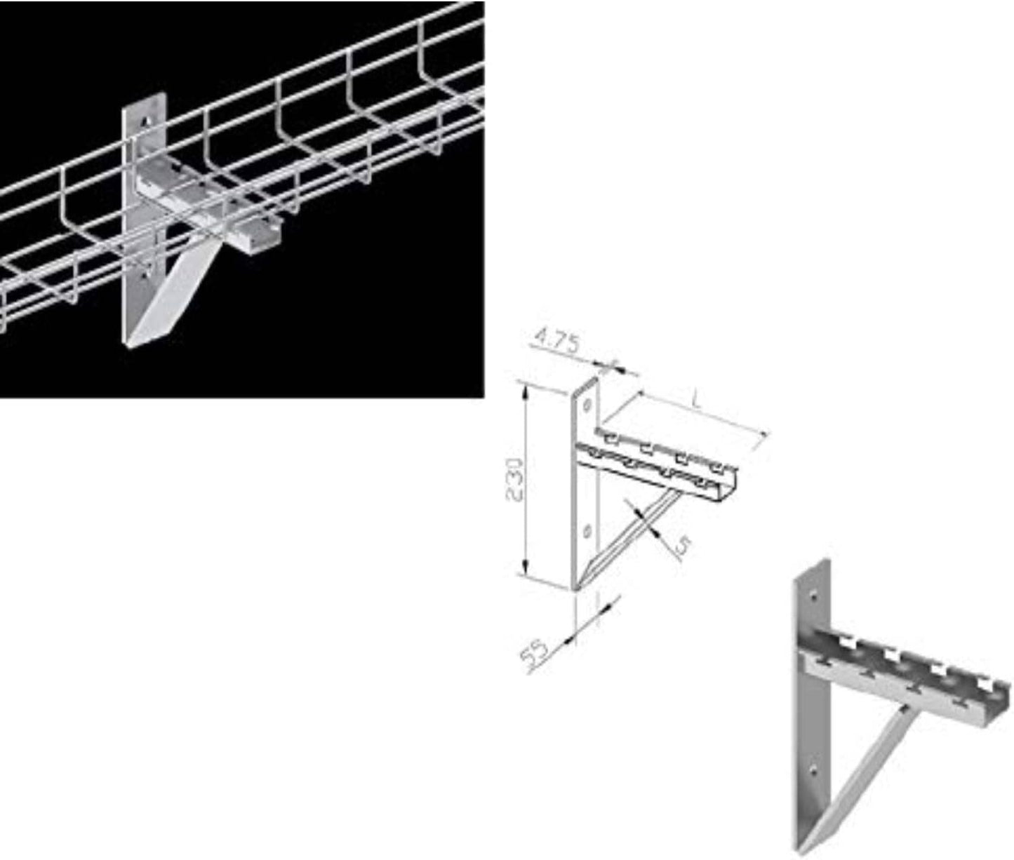 Kable Kontrol Cantilever Wall Bracket for Cable Management