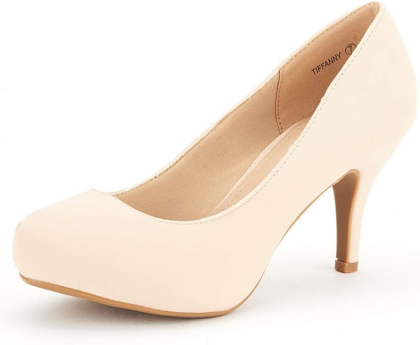 DREAM PAIRS Tiffany Women's Elegant Low Stiletto Heel Pumps