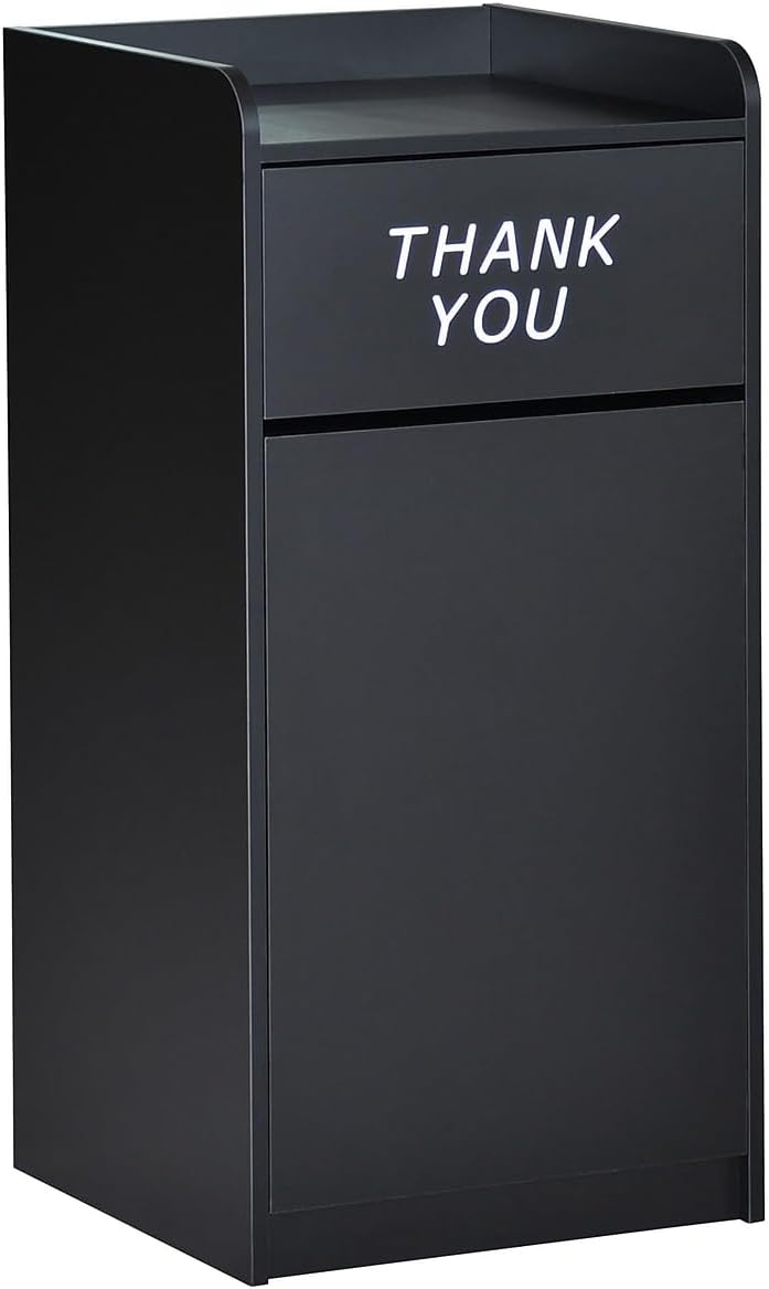 Commercial-Grade Trash Receptacle with Tray Top for Restaurants