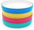 Kids 7.8 Porcelain White Plates with Silicone Sleeves - Non Slip Kids