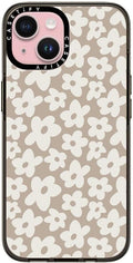 CASETiFY Compact iPhone 15 Case - Slim Clear Black with Floral Accent