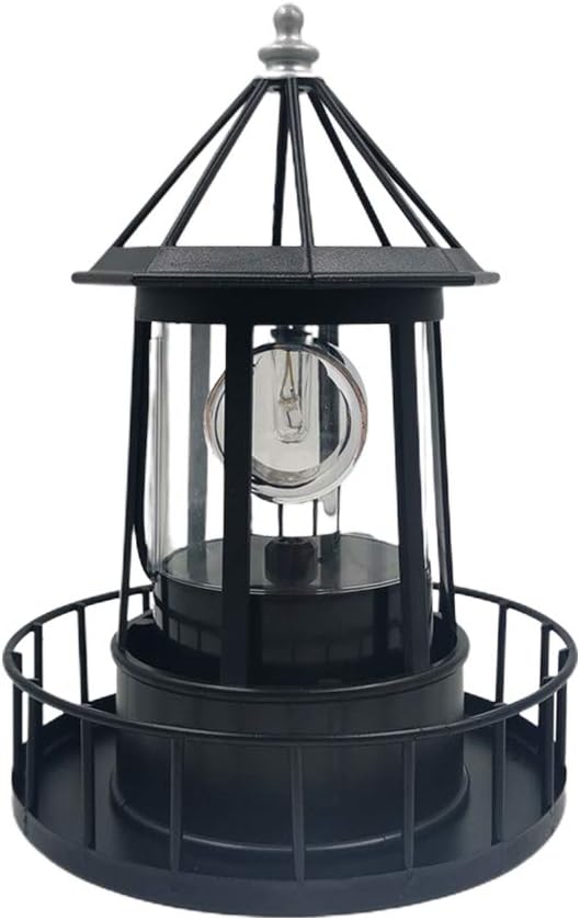 360 Rotating Solar Lighthouse - Illuminate Your Garden