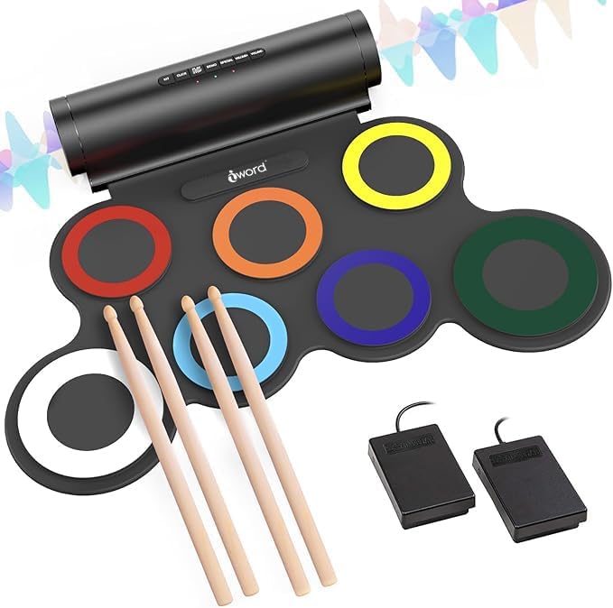 Electronic Drum Set for Kids with Headphone Jack and Speaker
