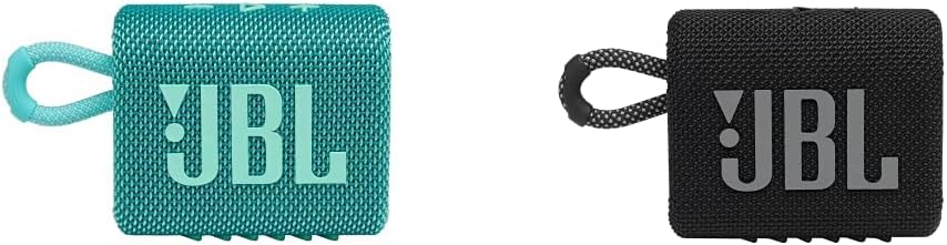 JBL Go 3 Portable Bluetooth Speakers Bundle - Teal & Black