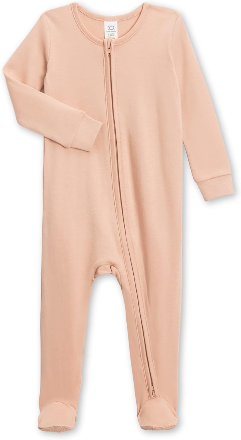 Organic Cotton Baby Zip-Up Footed Sleeper for Newborns