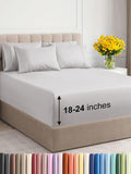 Extra Deep King Sheet Set - 6 Piece Breathable Cooling French Grey