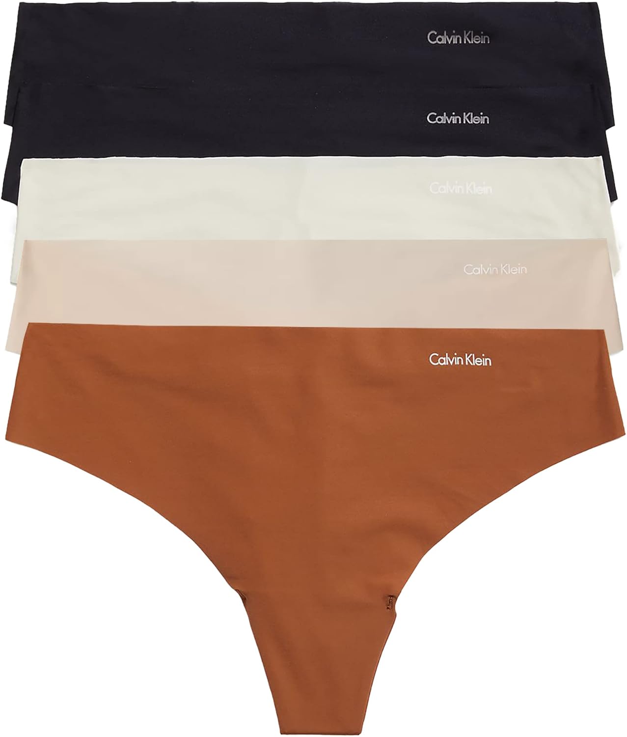 Calvin Klein Invisibles Seamless Thong Panties for Women, 5 Pack
