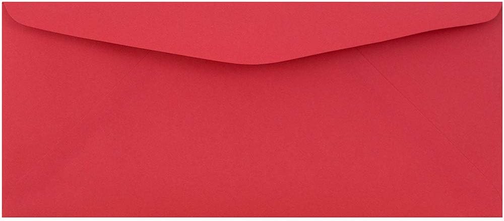 JAM PAPER #9 Business Colored Envelopes - Red Recycled Bulk Pack