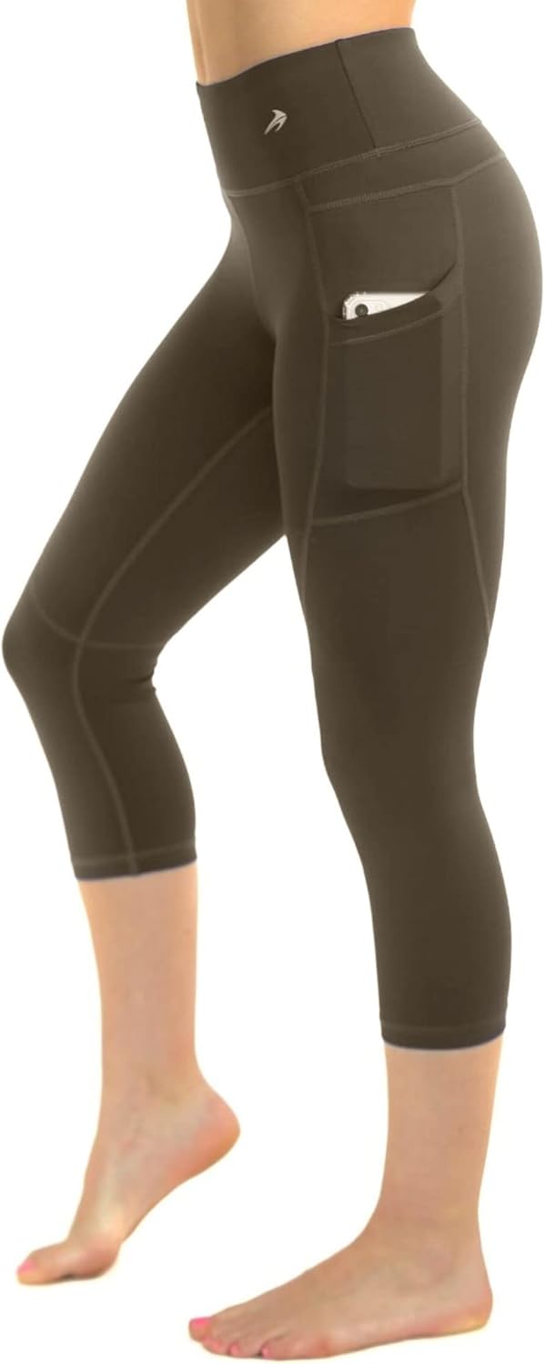 CompressionZ High Waisted Capri Leggings for Women Tummy Control