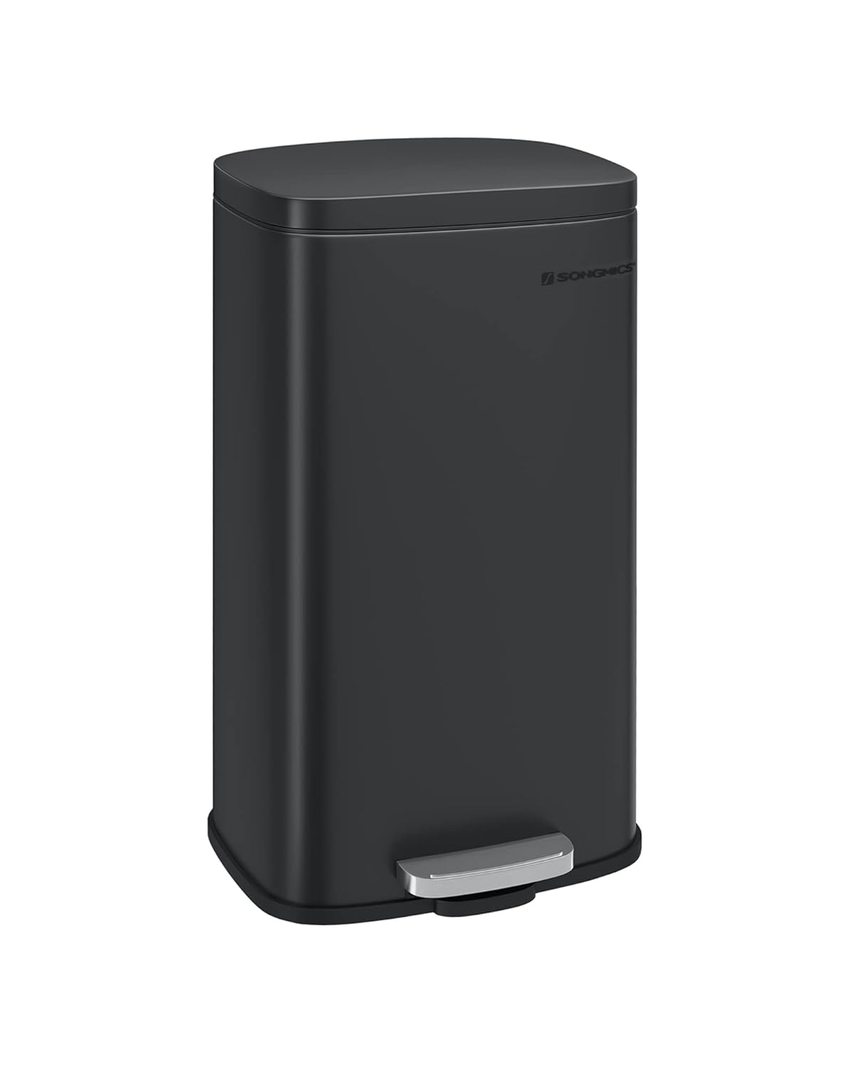 SONGMICS 8 Gallon Trash Can with Lid - Stainless Steel Waste Bin
