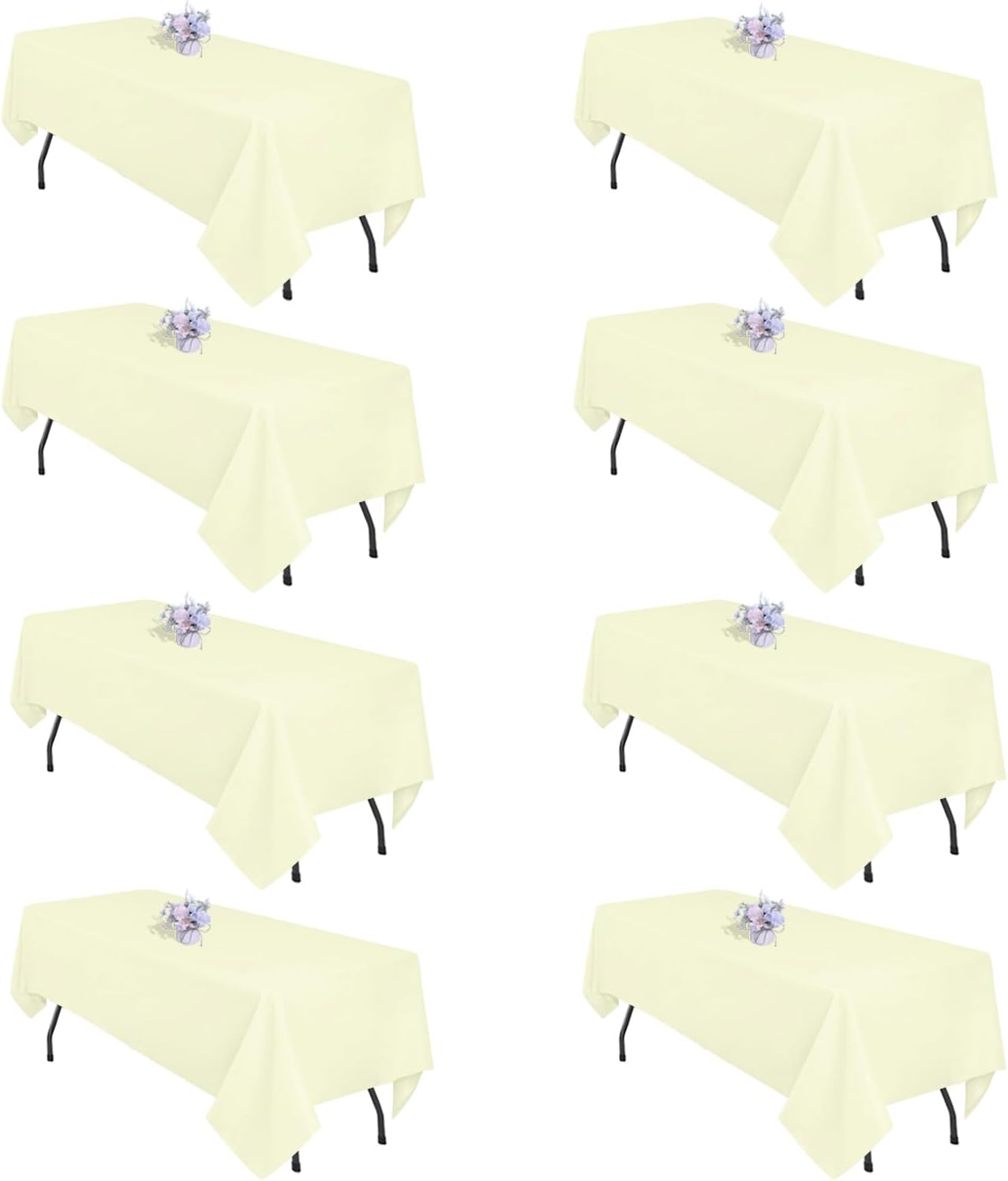 Beige Table Cloth 60x126 Inch Rectangle for 8 Foot Tables