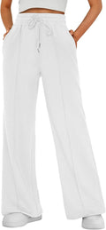 Womens Wide Leg Sweatpants Baggy Lounge Travel Pants - Cozy Fall