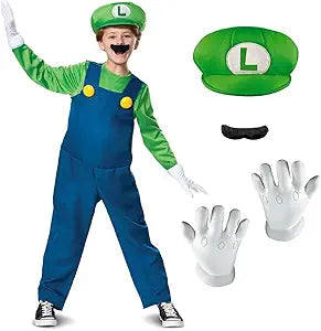 Disguise Nintendo Luigi Deluxe Boys' Costume for Super Mario Fun