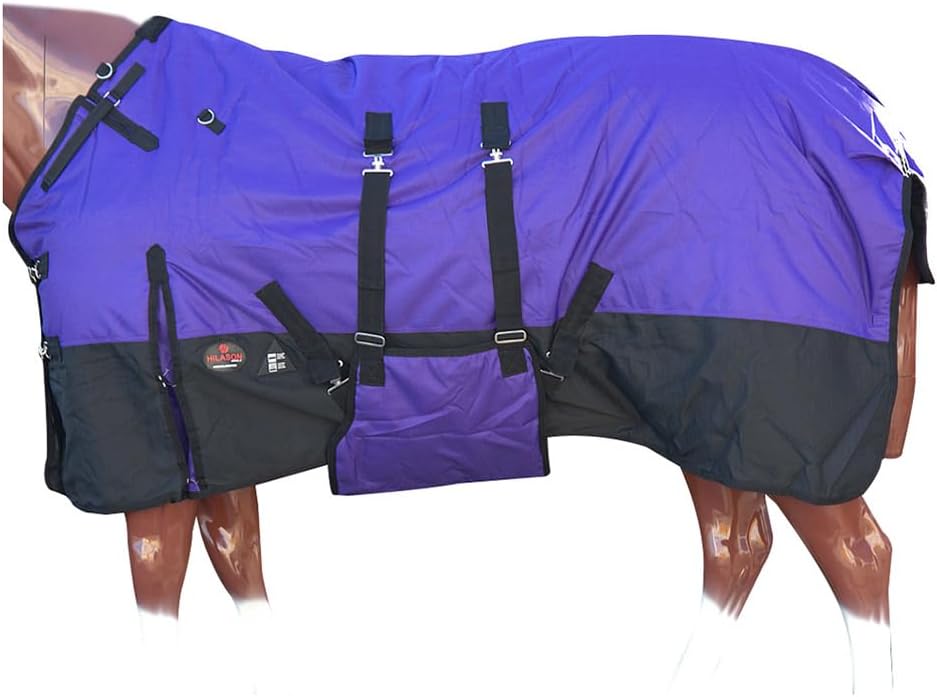 HILASON 1200D Winter Waterproof Horse Blanket - Purple 72in