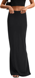 KIFOVEN Women's High Waist Elastic Flare Maxi Skirt - Slimming Fit