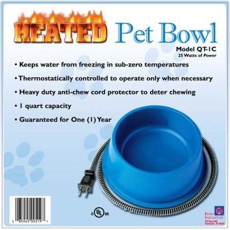 Heated 1 Quart Pet Bowl - Happy Pets, Cozy Meals