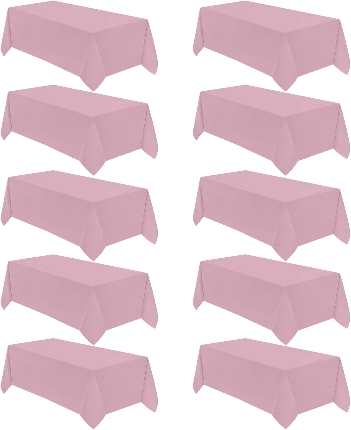 VidaFete 10 Pack Pink Tablecloths 90x156in for Events & Dining