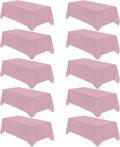 VidaFete Tablecloth 10 Pack 90 x 132in Rectangular Pink - Durable