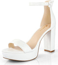 Ankis Chunky Platform Heels 4 in Block Heeled Sandals - Comfortable 7