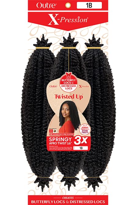 Outre X-Pression Twisted Up Springy Afro Twist 16 in Dark Brown 2