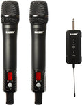 Wireless UHF Dual Channel Metal Dynamic Microphone - Rechargeable