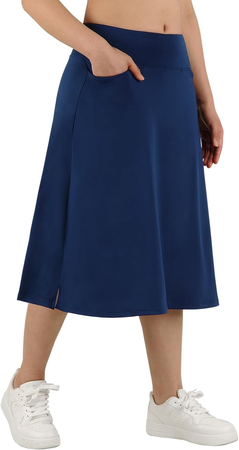 ANIVIVO Women's Knee Length Skorts with High Waisted Pockets