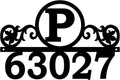 Circular Monogram Address Sign - Custom House Number Metal Plaque