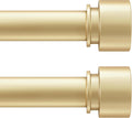 Heavy Duty Gold Curtain Rod Set for Windows 28 to 48 Inch