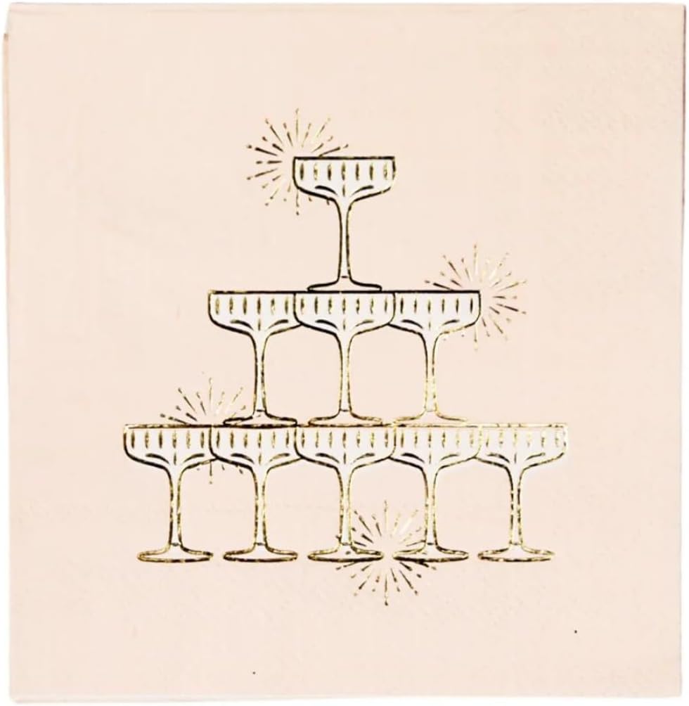 Premium Gold Foil Cocktail Napkins | Chic & Eco-Friendly | Perfect for Celebrations!