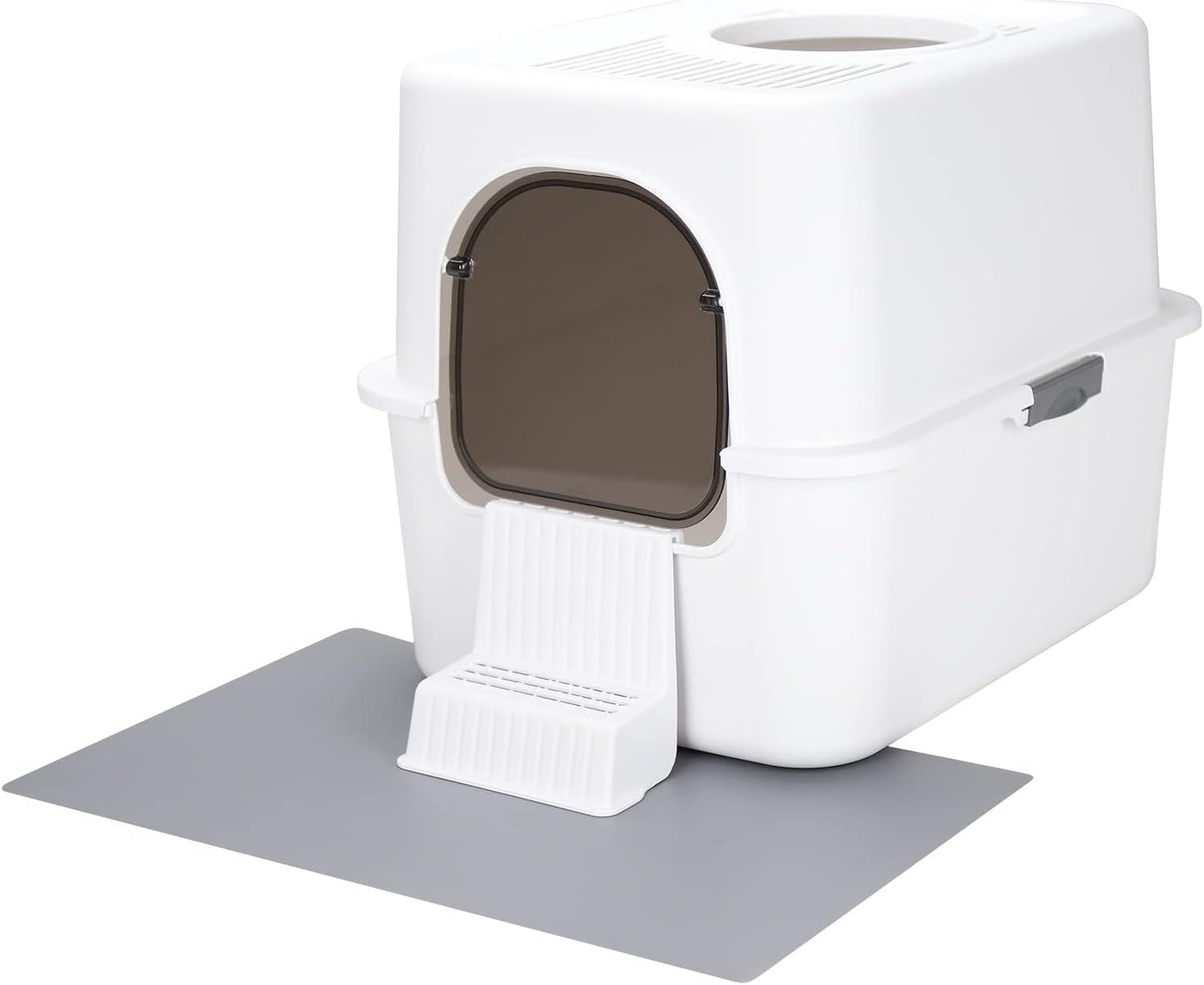 Top Entry Cat Litter Box with Lid for Easy Cleaning and Use