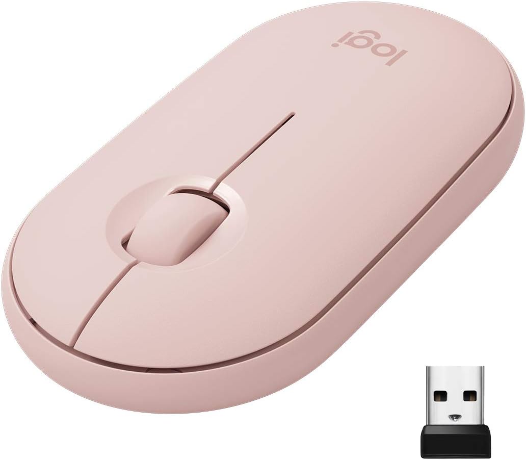 Silent Slim Pink Mouse for Laptop/PC/Mac by Logitech