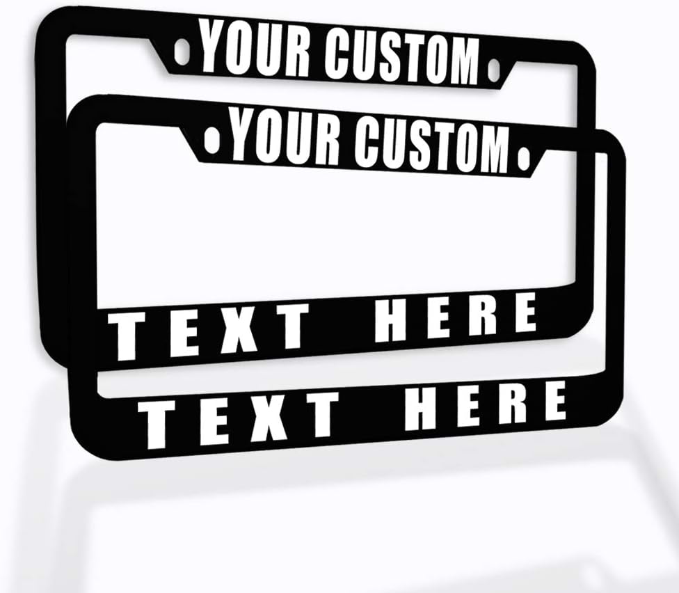 Funny License Plate Frame Custom Personalized Text Zinc Cute Car