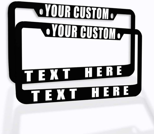 Funny License Plate Frame Custom Personalized Text Zinc Cute Car