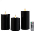 Flameless Pillar Candles Flickering with Remote Timer - Real Wax 3D