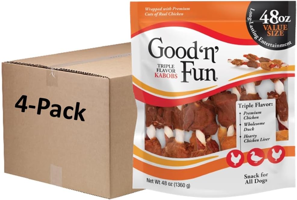 Good'n'Fun Triple Flavored Rawhide Kabobs for Dogs
